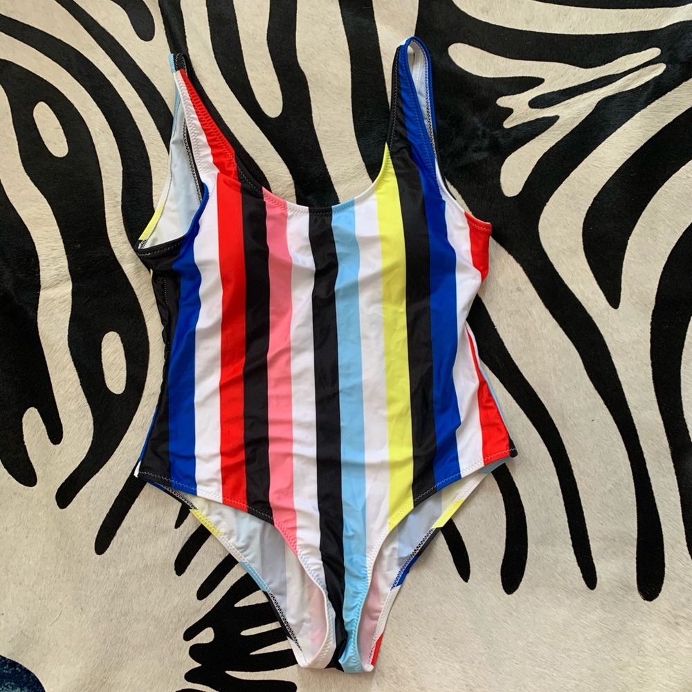 striped swimsuit